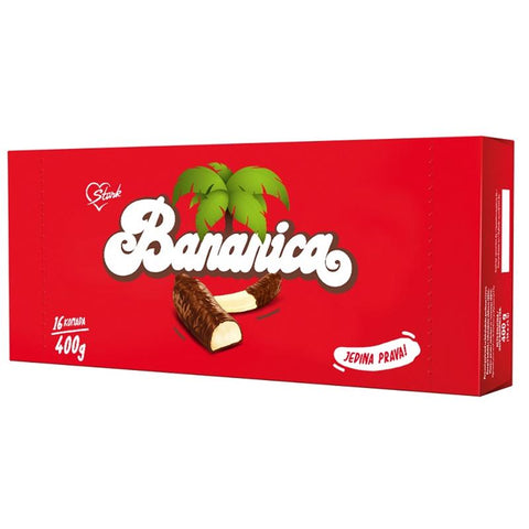 STARK Bananica 400g chocolade omhulde schuim banaantjes